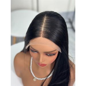 Peluca de Cabello Humano Virgen Vietnamita Natural Negro Liso con Frente de Encaje Pre-Desplumada HD, Venta al por Mayor - Product Image 1
