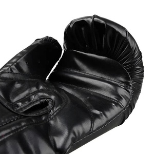 Gants de boxe en cuir noir pour adultes, à doigts entiers, avec lacets et support de poignet, équipement d'entraînement - Product Image 4