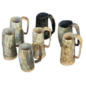 Top Quality Highly Polished Handcrafted Viking Carving Drinking Horn Mug for Wine and <b>Beer</b> Made with Natural Horn From India - Product Image 1