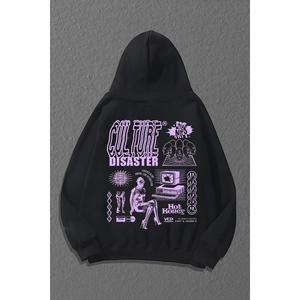 Felpa Unisex nera stampata