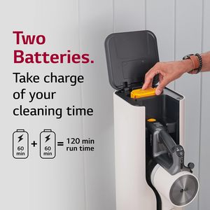 Aspiradora Inalámbrica LG CordZero con Autovaciado, 120 Minutos de Autonomía para Alfombras y Pisos Duros, Beige - Product Image 3