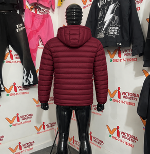 Veste matelassée légère pour homme avec capuche, manteau d'hiver d'extérieur, logo personnalisé, isolée, coupe-vent, décontractée, mode, vente en gros - Product Image 2