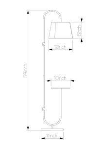 Lampe sur pied Art Déco moderne en or, faite à la main, avec abat-jour en tissu de lin, lampe de lecture en métal pour salon, décoration d'intérieur - Product Image 6