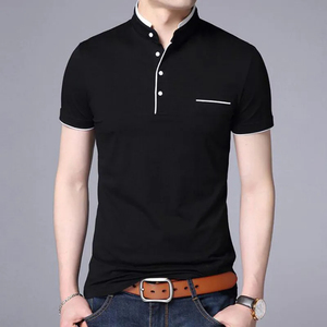 เสื้อลำลองแขนสั้นผ้าฝ้ายไม้ไผ่ระบายอากาศได้ดีสีพื้นเสื้อลำลองออกแบบโลโก้ได้ตามต้องการ - Product Image 5