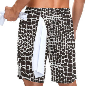 Shorts de course décontractés pour hommes, noirs et blancs, à taille élastique, compressifs, pour la salle de sport et l'entraînement - Product Image 2