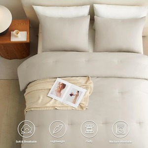 ชุดเครื่องนอนควีนไซส์ 3 ชิ้น ชุดผ้านวมน้ำหนักเบาสีพื้น - Product Image 3