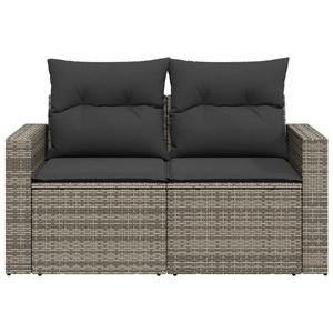 Sofá de Jardín de Ratán PE Gris con Patas Ajustables Medianas, Muebles de Exterior Cómodos y Elegantes - Product Image 4