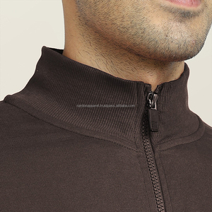 Nardon Apparel's High Quality 330 Gram <b>Weight</b> Autumn Winter Solid Full-Zip Hoodie <b>Stand</b> Collar Custom Logo High Street Style - Product Image 5