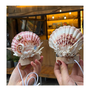 Decorative Scallop <b>Shell</b> Night <b>Light</b> Handmade Seashell Lamp Natural Coastal Table Lighting for Bedroom Home Interior Decor - Product Image 4