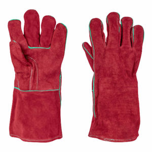 High Quality Workwear Split Leather <b>Gloves</b> Comfortable <b>Knitted</b> Structure Excellent Hand Protection for Welding BBQ - Product Image 4