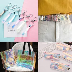 Película de Vinilo Holográfica Transparente Iridiscente, Brillante, Impermeable, Autoadhesiva, para Manualidades, Decoración, Envoltura de Regalos - Product Image 5