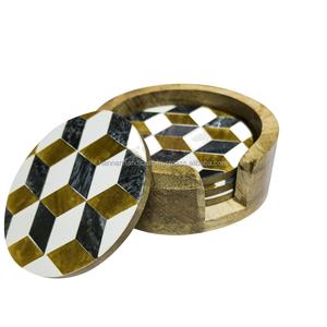 Posavasos de madera de fabricación india en venta, diseño único, artesanía, colección de artículos a precio asequible, portavasos para sofá - Product Image 5