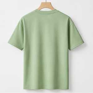 เสื้อยืดแขนสั้นสีเขียวสำหรับผู้ชาย พิมพ์ลายโลโก้ คอกลม ผ้าคอตตอนเจอร์ซีย์ ทรงปกติ ระบายอากาศได้ดี - Product Image 6