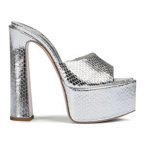 Summer Trendy Women High <b>Heel</b> Sandals European American Style Pointed <b>Toe</b> Fish Mouth <b>Platform</b> Thick Block <b>Heel</b> Daily Party Dress - Product Image 5