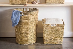 <b>Basket</b> seagrass with shimmering gold tinsel threads Handmade <b>Storage</b> <b>Basket</b> Wholesale eco-friendly Made in Vietnam - Product Image 6