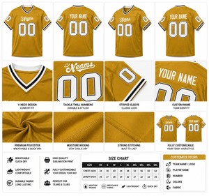 Custom <b>Mesh</b> American Football Jersey V Neck Team Uniform Name Number Sportswear Practice Kit Football Team Jersey - Product Image 5
