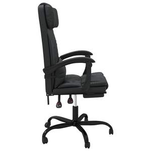 Silla de oficina reclinable de piel sintética negra - Product Image 4