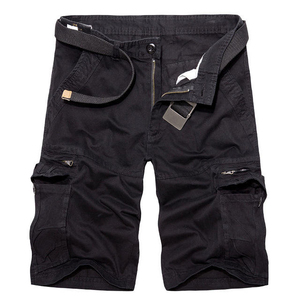 Pantalones Cortos Cargo de Lona 100% Algodón para Hombre, Hechos a Medida, Transpirables, con Cordón Ajustable, Múltiples Bolsillos y Cintura Elástica - Product Image 1