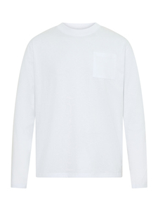 Men <b>Long</b> <b>Sleeve</b> Cotton T-Shirt O-Neck Regular Fit Solid White Casual Knitted <b>Top</b> - Product Image 4