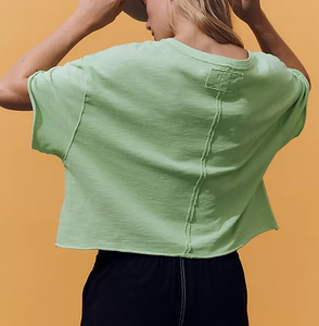 Camisetas Cortas de Algodón 100% Personalizadas para Mujer, Estilo Sexy, Cuello Simulado, Tallas Grandes, Venta al por Mayor - Product Image 5