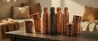 Bouteille d'eau portable de luxe en cuivre pur 950 ml, anti-fuite, écologique, pour la consommation quotidienne, unisexe, fabricant exportateur