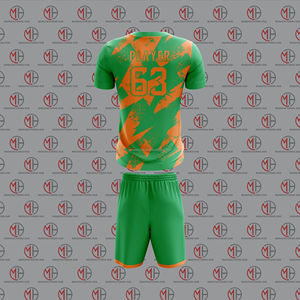 Maillot de football personnalisé de haute qualité 100% polyester à col rond et manches courtes Respirant Séchage rapide Vêtements d'entraînement de football - Product Image 4