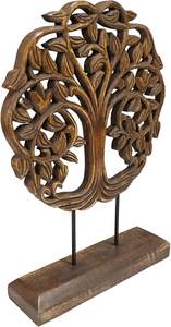 Escultura de madera artesanal de corazones marrones, regalo de decoración para el hogar, estatua abstracta moderna de madera. - Product Image 5