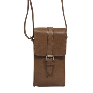 Bolso cruzado de teléfono de cuero genuino curtido vegetal pulido Premium con acabado italiano estilo Vintage borla superior indio geométrico - Product Image 1