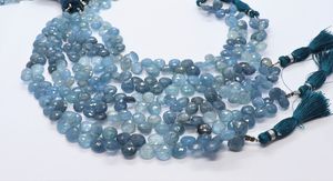 AAA Moss Aquamarine Faceted Heart Shape <b>Beads</b> Moss Aquamarine Side Cut Heart Briolette 8 Inch Aquamarine Gemstone <b>Beads</b> Jewelry - Product Image 5