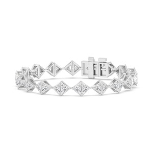 Bracelet en or rose avec diamants taille princesse, bijoux de luxe pour femmes, diamants naturels certifiés GIA - Product Image 4