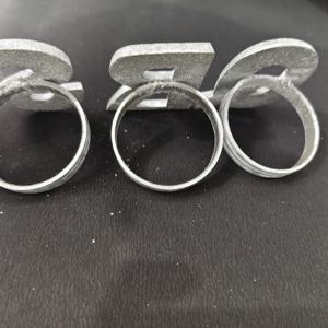 Anneau de serviette style vintage en aluminium, lettre Q R S T, pièce unique, boucle de serviette en métal alphabet pour la décoration de restaurants et boutiques - Product Image 4