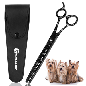 Flamia & Jabz Pet Grooming Scissors Stainless Steel Black with Paw Print Design for Dogs 8 Inch <b>Classic</b> Style Chunker black - Product Image 1