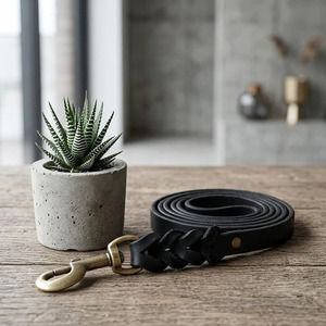 Genuine leather <b>braided</b> pet collar designed for durability comfort and stylish daily wear for dogs for sale in affordable price - Product Image 5