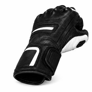 Guantes de Motocicleta de Seguridad Premium en Blanco y Negro, Guantes de Carreras de Cuero con Nudillos Reforzados, Antideslizantes, con Pantalla Táctil y Protección para la Muñeca - Product Image 4