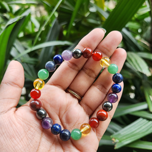 Bracelet en pierres précieuses naturelles 7 chakras, bracelet de guérison Reiki, pierres de prière, bracelet de yoga - Product Image 3