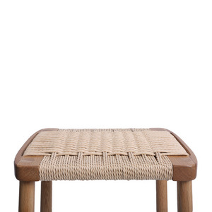 Elegante Taburete de Bar con Estructura de Madera de Teca Sólida para Interiores y Exteriores, Ideal para Cafés, Bares y Restaurantes Modernos - Product Image 4