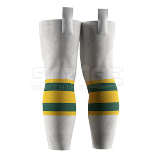 Chaussettes de hockey sur glace d'hiver haut de gamme, design d'équipe personnalisé, tissu tricoté respirant, zones renforcées, construction flexible, hauteur genou - Product Image 4