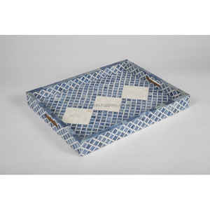 Bandeja para servir con incrustaciones de hueso de madera MDF de alta calidad hecha a mano para cocina o restaurante para uso en mesa WONDER OVERSEAS - Product Image 1
