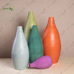 Jarrón Decorativo de Bambú Tejido, Estilo Art Deco, Ecológico, Duradero, Hecho a Mano, Adorno Decorativo para Mesa, Diámetro Personalizado, Vietnam Thanh Nam Arts - Product Image 6