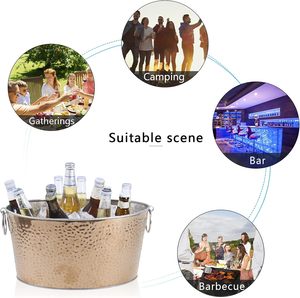 12 L Stainless Steel <b>Drink</b> Tub Ice Bucket with Handles Heavy Duty Wine Champagne Beer <b>Cooler</b> for Parties and Events Wholesale - Product Image 6