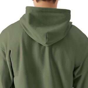 Midweight Fleece Men's Full <b>Zip</b> <b>Hooded</b> Sweatshirt Olive Green Soft Warm Casual Eco-Friendly Breathable Winter Comfortable Custom - Product Image 5