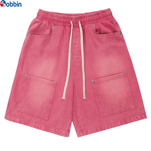 Shorts en jean pour homme, style streetwear hip-hop, été, personnalisés, 6 poches, délavés à l'acide, taille mi-haute, boutonnés, coupe ample et baggy - Product Image 6