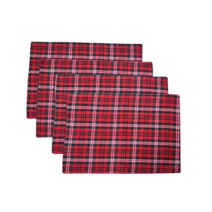 Classic Christmas Tartan Plaid <b>Rectangle</b> <b>Placemat</b> 100% Cotton Woven Dining Table Mat Durable Soft Washable Reusable Eco-Friendly - Product Image 1