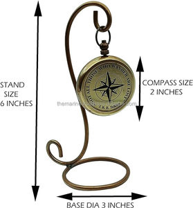 Boussole en laiton nautique gravé sur mesure présentoir étanche Guide d'activités de plein air Camping affaires cadeau d'anniversaire - Product Image 2