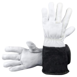 Gants de soudage TIG de haute qualité en cuir de chèvre et croûte de cuir de vache, certifiés CE, ANSI Classe 1, pour la lutte contre les incendies et la sécurité intensives - Product Image 1