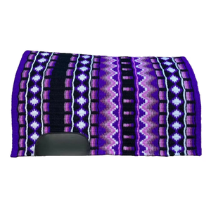 Tapis de selle Western Premium Contour 100% Laine de Nouvelle-Zélande |   Couverture de selle de cheval en cuir indien véritable, feutre gris 1/2 pouce - Product Image 3