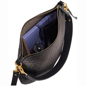 Bolso de Hombro Royaa 2025 Nacional de Inglaterra, de Cuero Genuino, Resistente al Agua, Tejido a Mano, Forma de Media Luna, Forro de Poliéster, con Cierre - Product Image 6