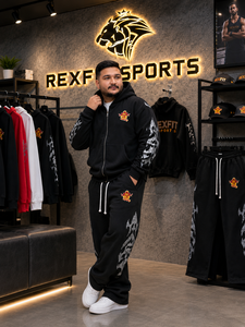 กางเกงจ็อกเกอร์ทรงโอเวอร์ไซส์ Rexfit Sports สไตล์สตรีทแวร์ ชุดวอร์มปักลายพร้อมลายพิมพ์ข้างขา ขายส่งชุดกีฬา - Product Image 5