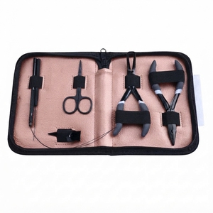 Kit d'outils professionnels pour extensions de cheveux Micro Link : Pince à sertir, outil de retrait de perles, applicateur de boucles de fil, ciseaux - Product Image 1