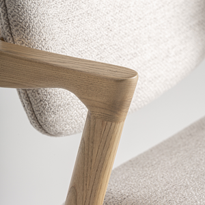 Contemporary Solid Teak Outdoor Counter <b>Stool</b> Upholstered Seat and Backrest Ergonomic Luxury Bar <b>Stool</b> for Restaurant Cafe - Product Image 6